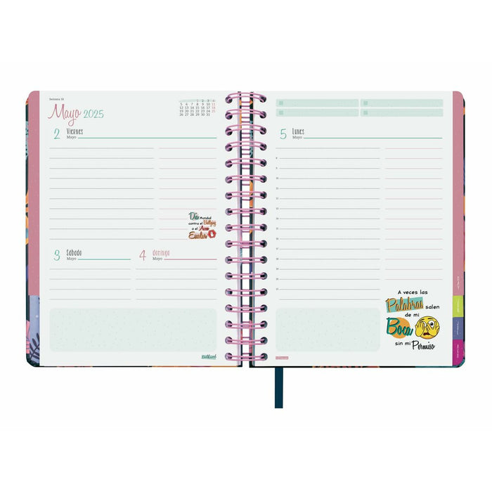 Agendă Finocam Talkual Wild Multicolor Sfert 15,5 x 21,7 cm 2024-2025