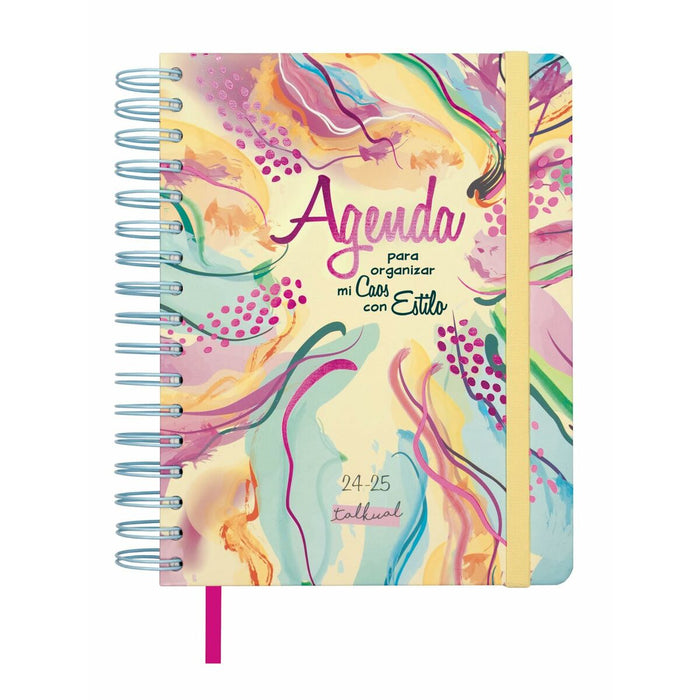 Agendă Finocam Talkual Style Multicolor A5 15,5 x 21,7 cm 2024-2025
