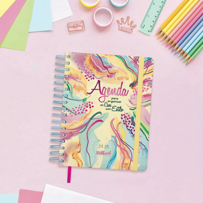 Agendă Finocam Talkual Style Multicolor A5 15,5 x 21,7 cm 2024-2025