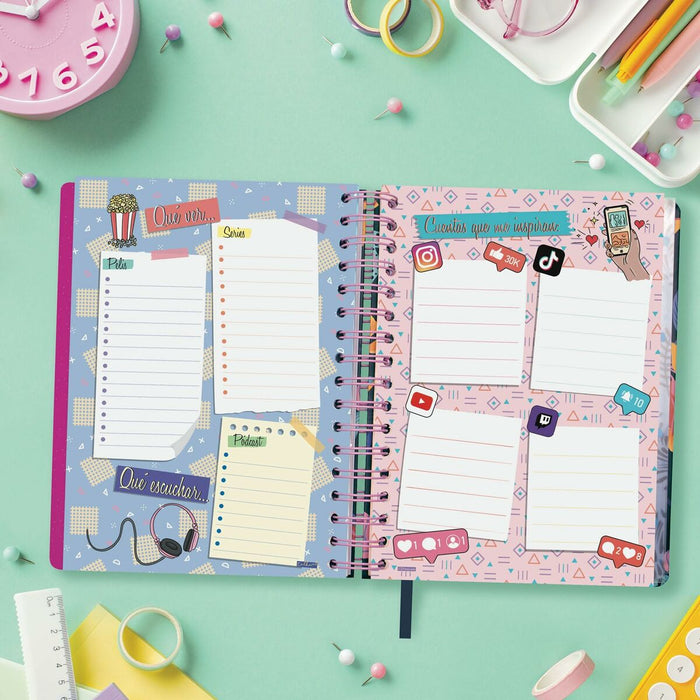Agendă Finocam Talkual Wild Multicolor A5 15,5 x 21,7 cm 2024-2025