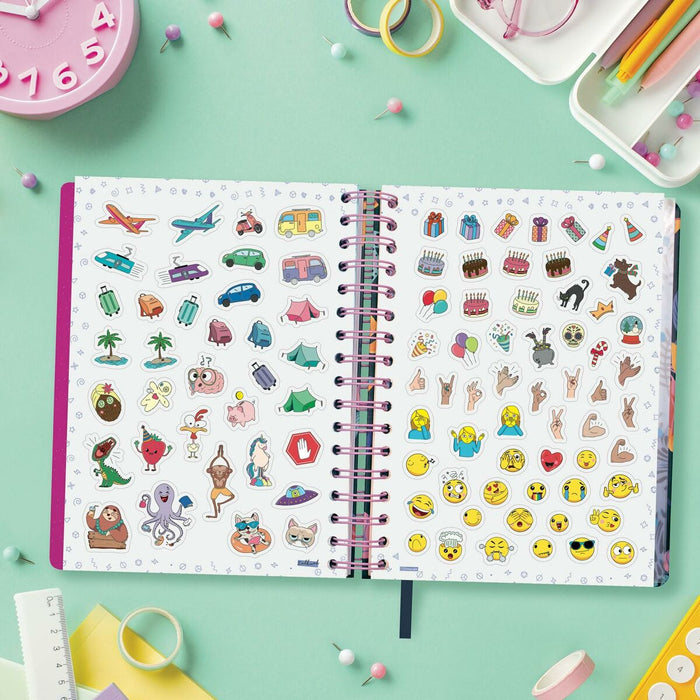Agendă Finocam Talkual Wild Multicolor A5 15,5 x 21,7 cm 2024-2025