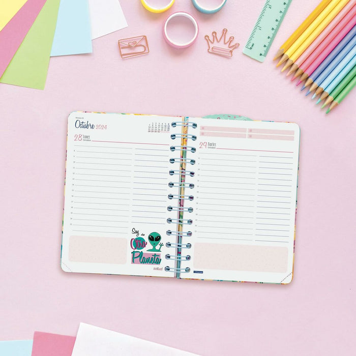 Agendă Finocam Talkual Style Multicolor 1/8 12 x 16,9 cm 2024-2025