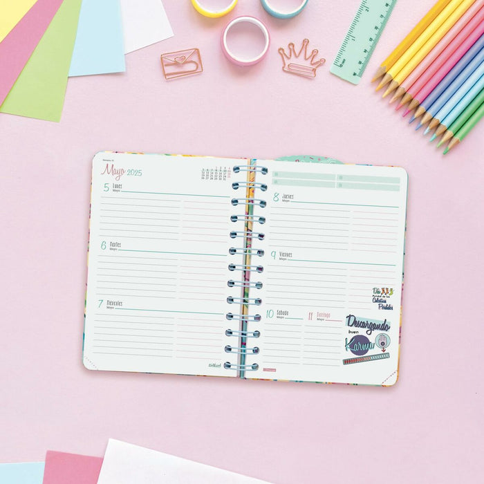 Agendă Finocam Talkual Style Multicolor 1/8 12 x 16,9 cm 2024-2025