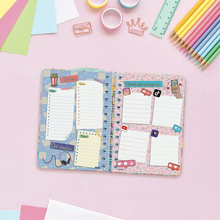 Agendă Finocam Talkual Style Multicolor 1/8 12 x 16,9 cm 2024-2025