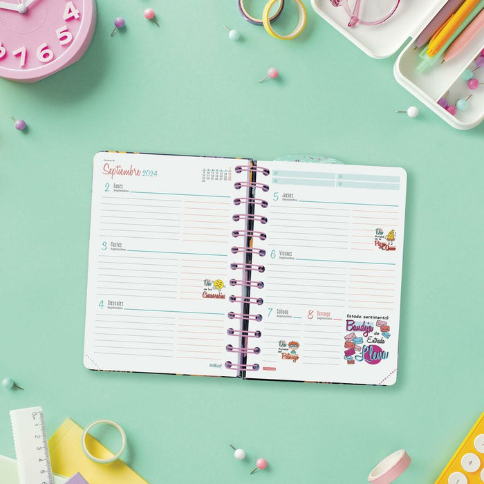 Agendă Finocam Talkual Wild Multicolor 1/8 12 x 16,9 cm 2024-2025