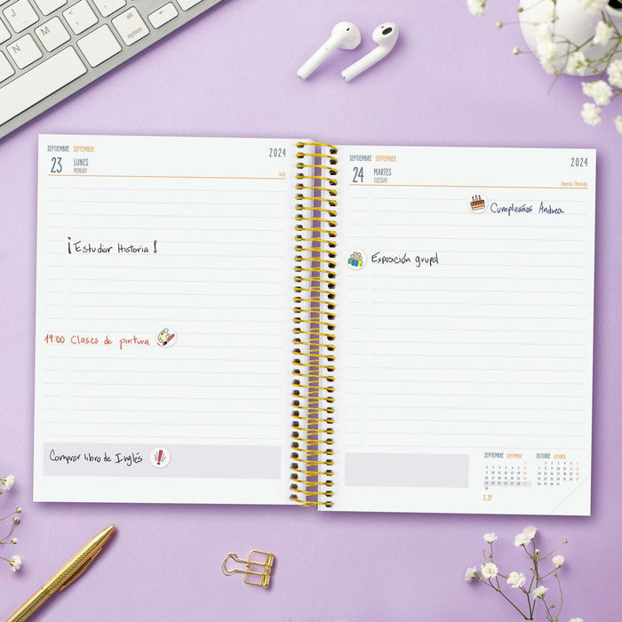 Agendă Finocam Multicolor Sfert 15,5 x 21,2 cm 2024-2025