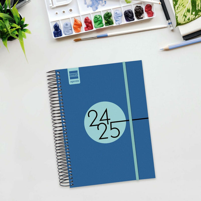 Agendă Finocam Albastru Cobalt 15,5 x 21,2 cm 2024-2025
