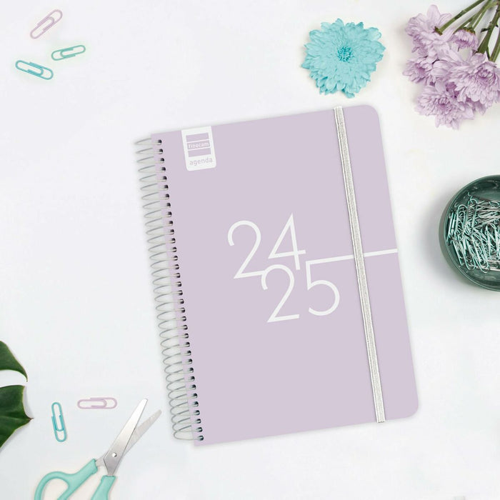 Agendă Finocam Kart Liliachiu A5 15,5 x 21,2 cm 2024-2025