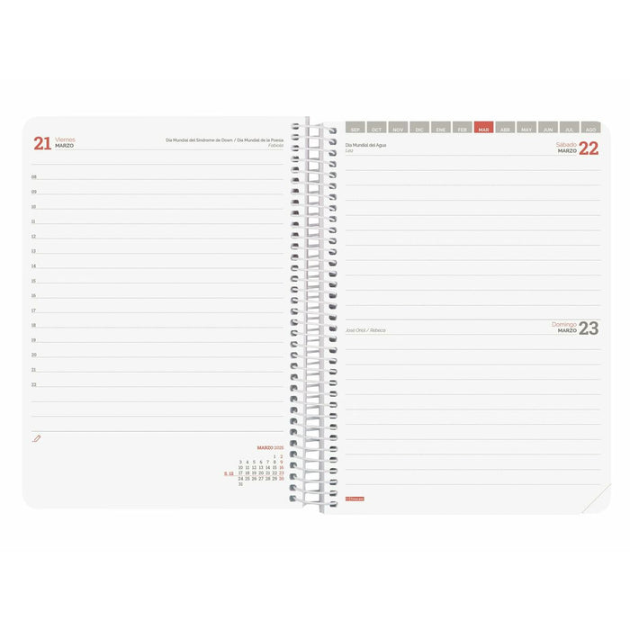 Agendă Finocam Kart Celeste A5 15,5 x 21,2 cm 2024-2025