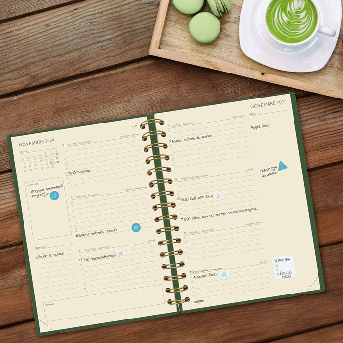 Agendă Finocam Haiku Verde A5 15,5 x 21,2 cm 2024-2025