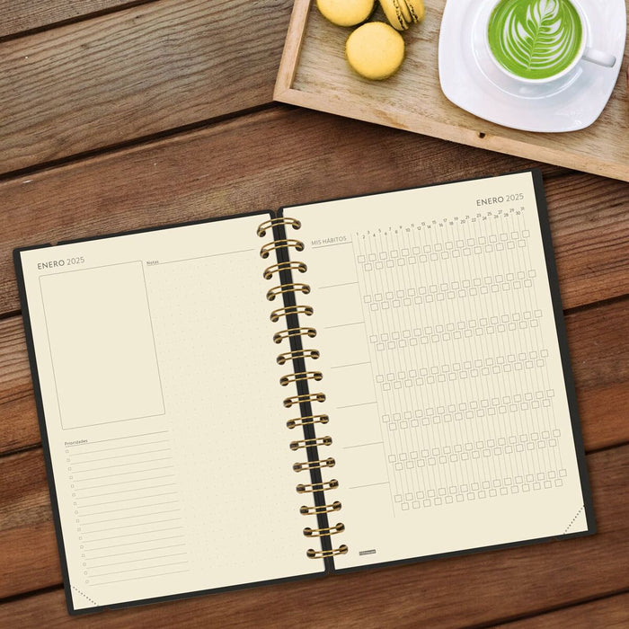 Agendă Finocam Haiku Negru A5 15,5 x 21,2 cm 2024-2025