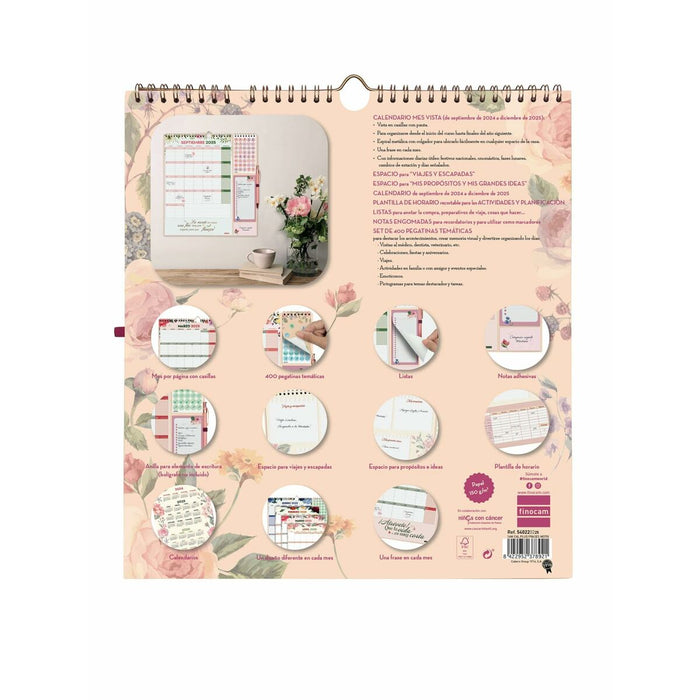 Calendar de perete Finocam Motivational phrases 2024-2025 21,5 x 32,5 cm