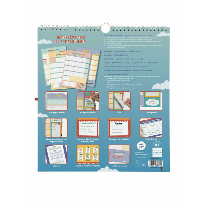 Calendar de perete Finocam Family 2024-2025 21,5 x 32,5 cm
