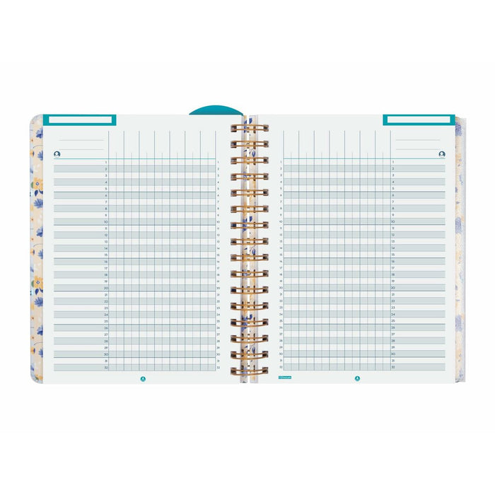 Agendă Finocam Flowers Multicolor Sfert 15,5 x 21,2 cm 2024-2025 Profesor