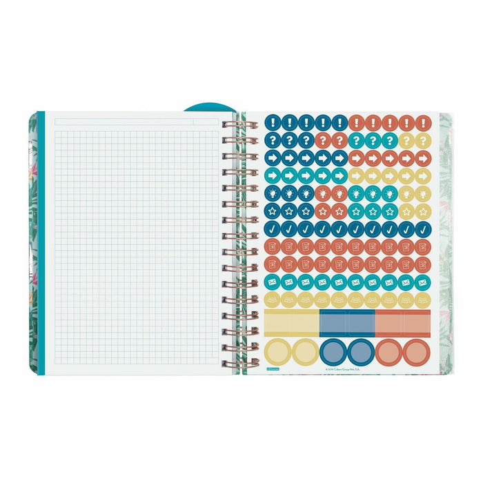 Agendă Finocam Tropic Multicolor Sfert 15,5 x 21,2 cm 2024-2025 Profesor
