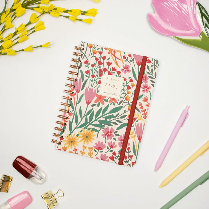 Agendă Finocam Moniquilla Garden Multicolor A5 15,5 x 21,2 cm 2024-2025