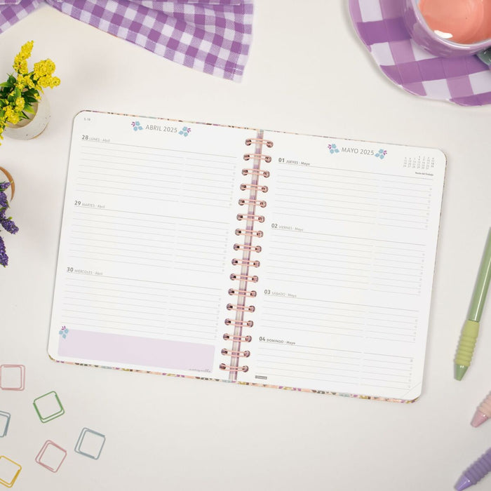 Agendă Finocam Moniquilla Beauty Multicolor A5 15,5 x 21,2 cm 2024-2025
