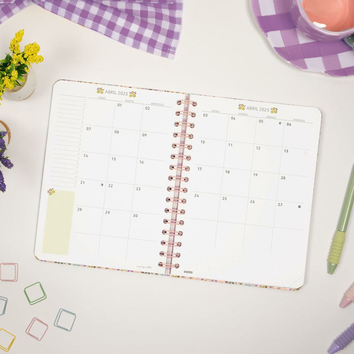 Agendă Finocam Moniquilla Beauty Multicolor A5 15,5 x 21,2 cm 2024-2025