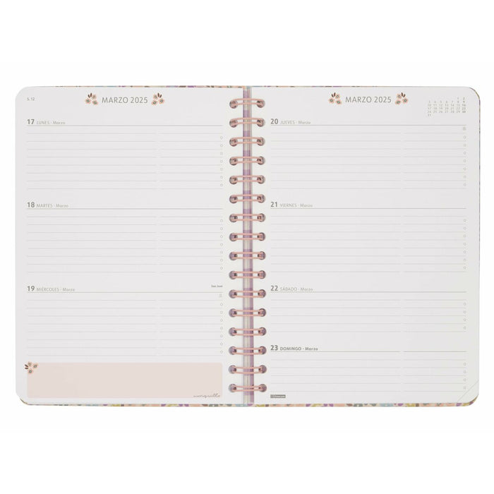 Agendă Finocam Moniquilla Beauty Multicolor A5 15,5 x 21,2 cm 2024-2025