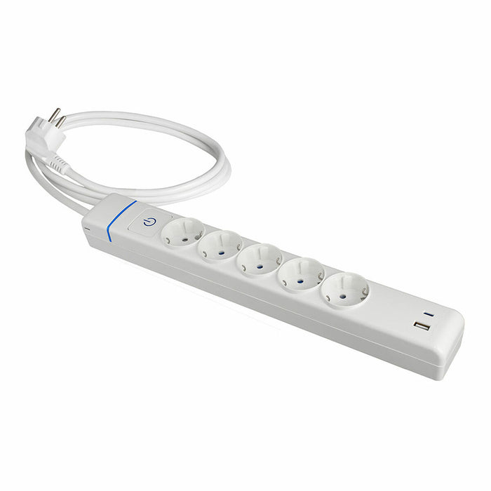 Placă de circuit Prize 5 Puncte de Conectare cu Întrerupător Solera 51ilac USB 250 V 16 A (1,5 m)