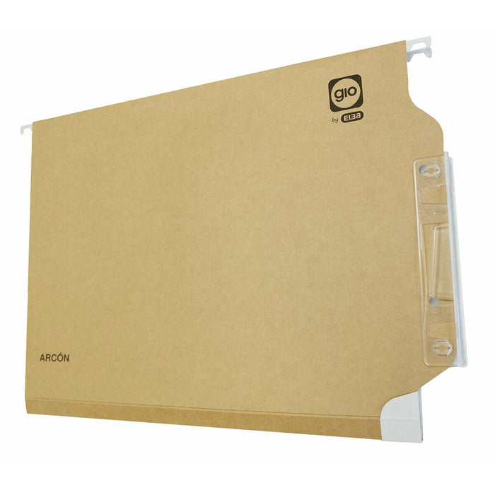 Dosar suspendat Elba Arcón Etichetă de nume telespectator Transparent Maro Alb Bicolor Din A4 Mucavale 25 Unități