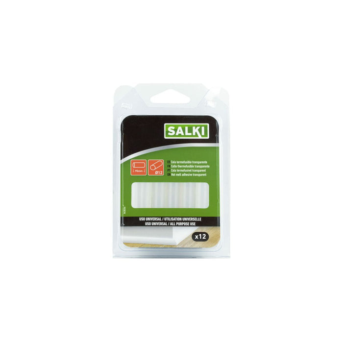 Batoane de adeziv topit la cald Salki 430356 Universal Ø 12 x 95 mm Transparent 125 g (12 Unități)
