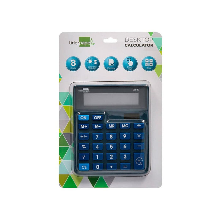 Calculator Liderpapel XF17 Albastru Plastic