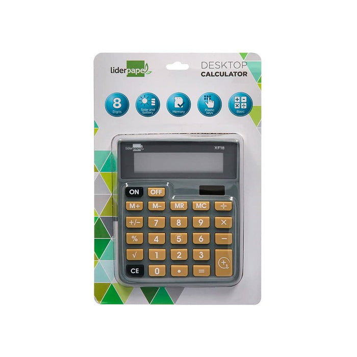 Calculator Liderpapel XF18 Gri Plastic