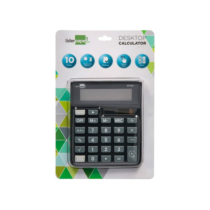 Calculator Liderpapel XF20 Negru Plastic