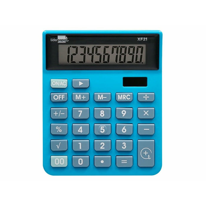 Calculator Liderpapel XF21 Albastru Plastic
