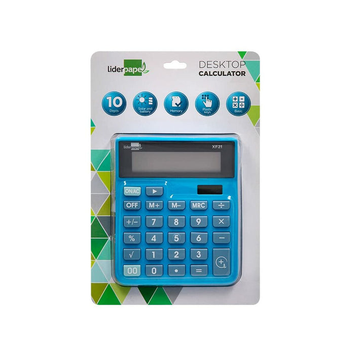 Calculator Liderpapel XF21 Albastru Plastic