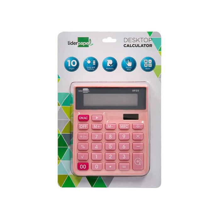 Calculator Liderpapel XF23 Roz Plastic