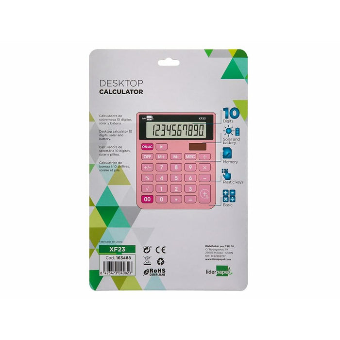 Calculator Liderpapel XF23 Roz Plastic