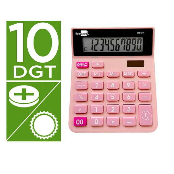 Calculator Liderpapel XF23 Roz Plastic