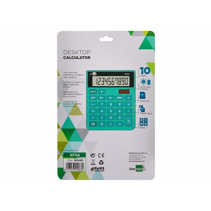 Calculator Liderpapel XF24 Verde Plastic