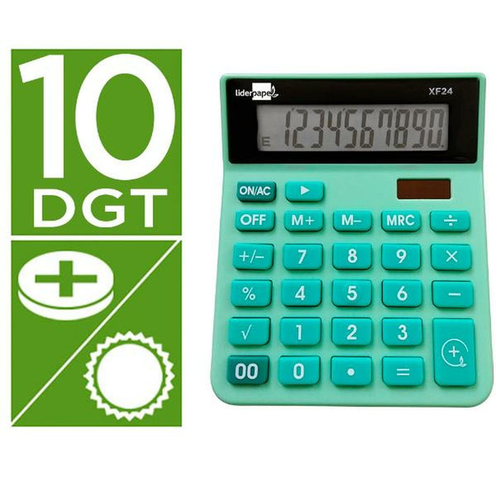 Calculator Liderpapel XF24 Verde Plastic