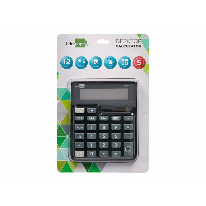 Calculator Liderpapel XF26 Negru Plastic