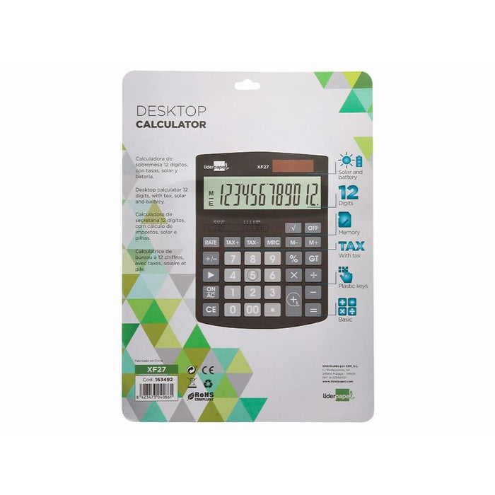 Calculator Liderpapel XF27 Negru Plastic