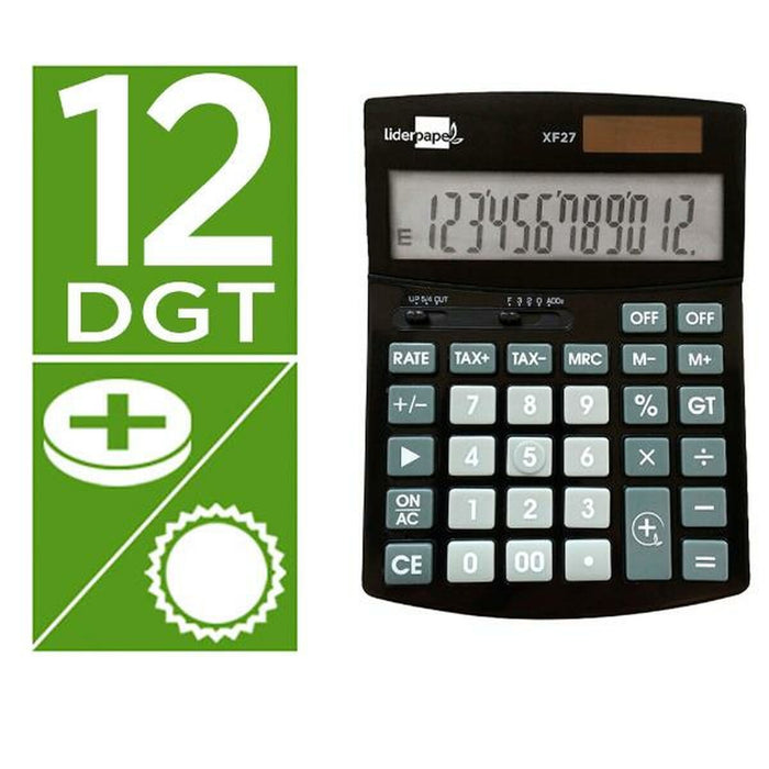 Calculator Liderpapel XF27 Negru Plastic