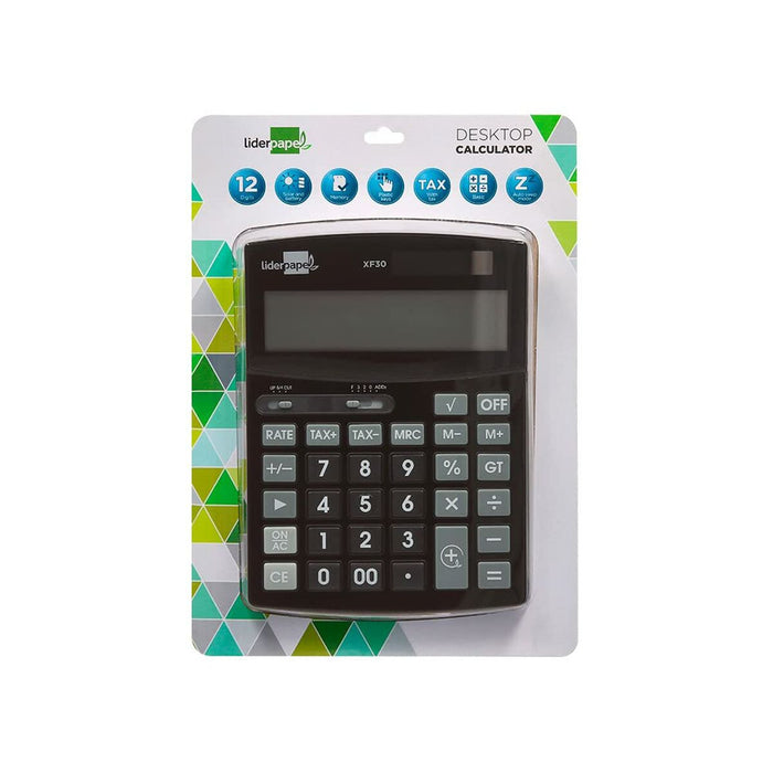 Calculator Liderpapel XF30 Negru Plastic