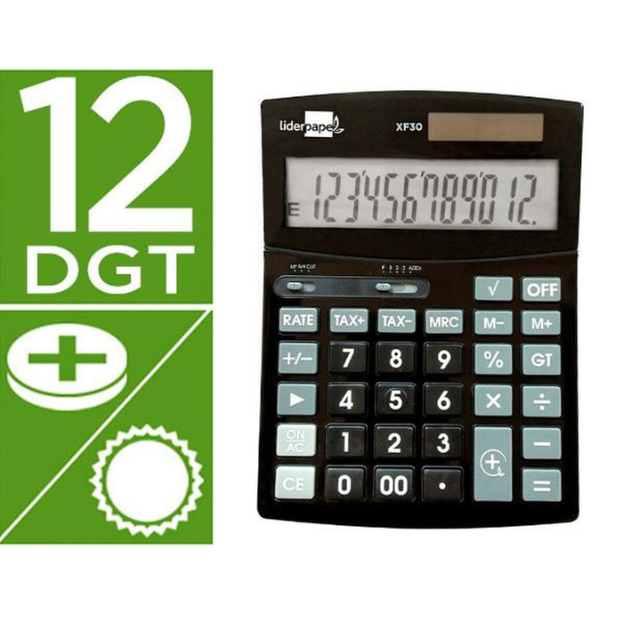 Calculator Liderpapel XF30 Negru Plastic
