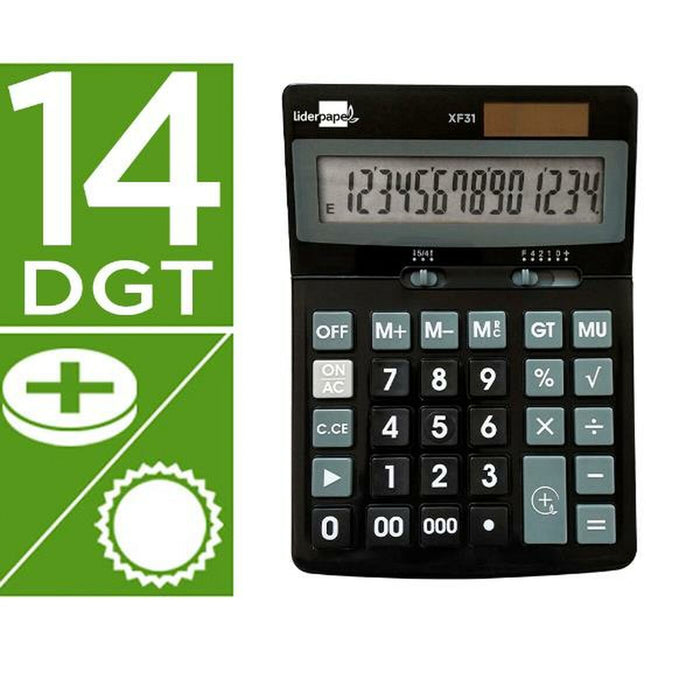 Calculator Liderpapel XF31 Negru Plastic