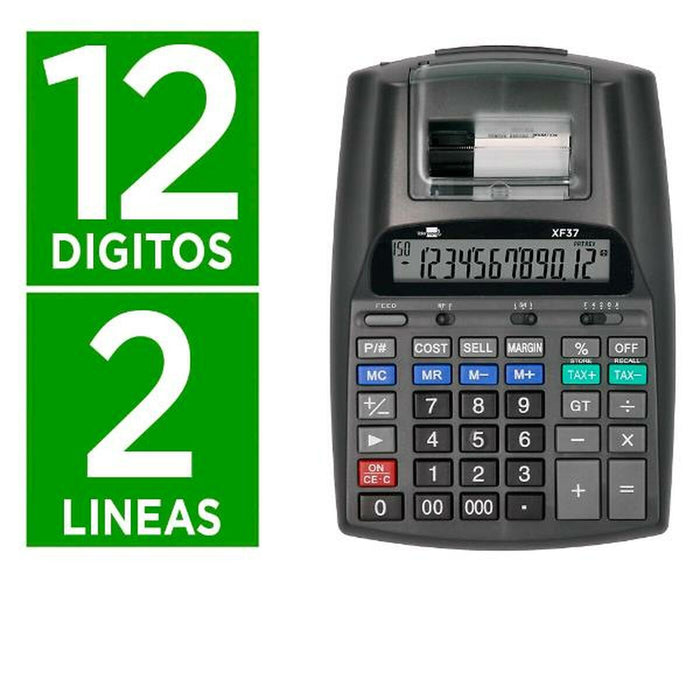 Calculator de imprimare Liderpapel XF37 Negru