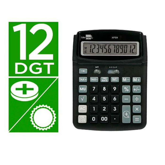 Calculator Liderpapel XF39 Negru Plastic