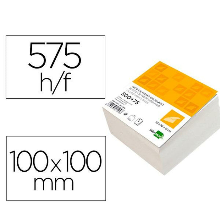 Notițe cu Adeziv Liderpapel TA01 Alb 100 x 100 mm