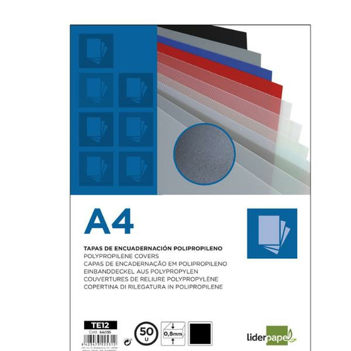 Set de capace Liderpapel TE12 Plastic Negru A4 (50 Unități)