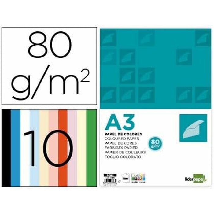 Hârtie pentru printat Liderpapel PC92 Multicolor A3 100 Frunze