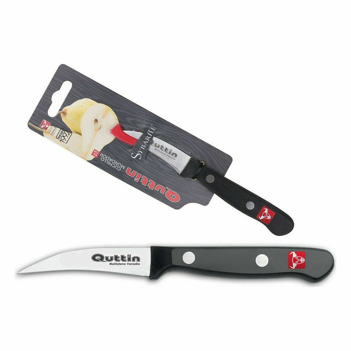 Cuțit de decojit Quttin Sybarite Negru Argintiu 6,5 cm (24 Unități)