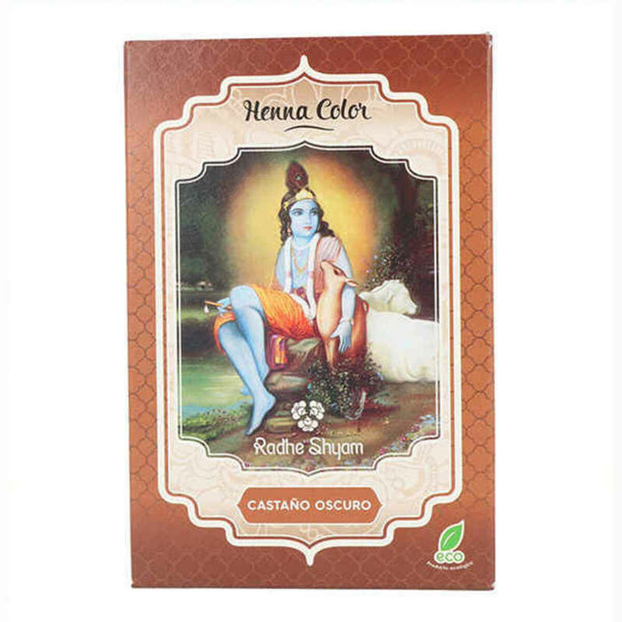 Vopsea Permanentă Radhe Shyam Shyam Henna Henna Sub formă de pudră Castaniu Închis (100 gr)