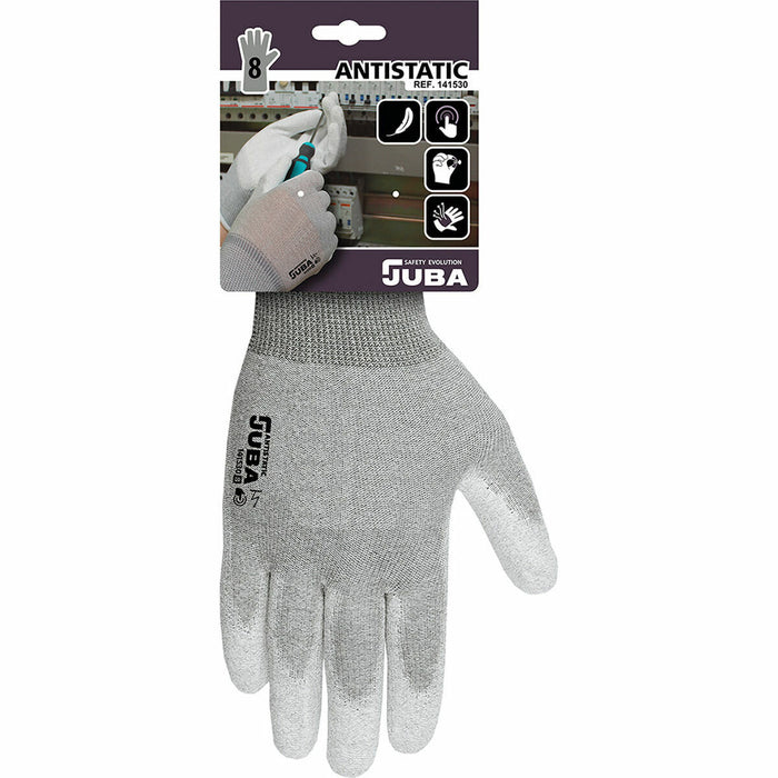 Mănuși de Lucru JUBA Anti-static Gri Nailon Fibră de carbon